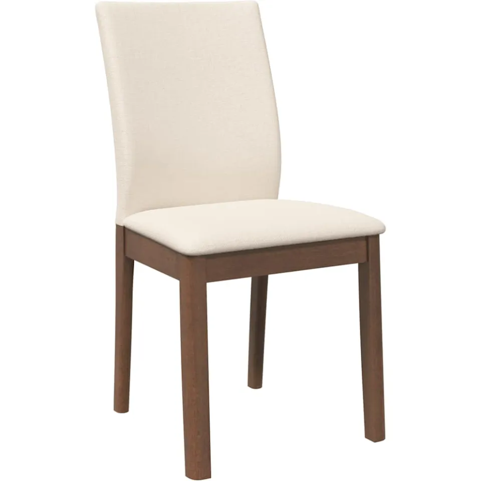 vidaXL Eetkamerstoelen met kussens 2 st massief hout rubber bruin, foto 4