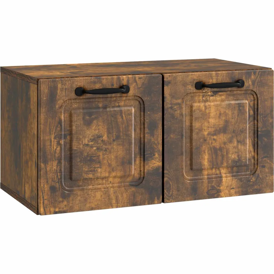 vidaXL Wandbeugel TV-kast Gerookt eiken 59,5 x 31 x 30 cm Bewerkt hout Bruin