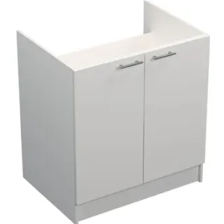 Onderkast Spoeltafel Prim - Wit - Melamine 16mm - 120x87x59cm - 2 Deuren