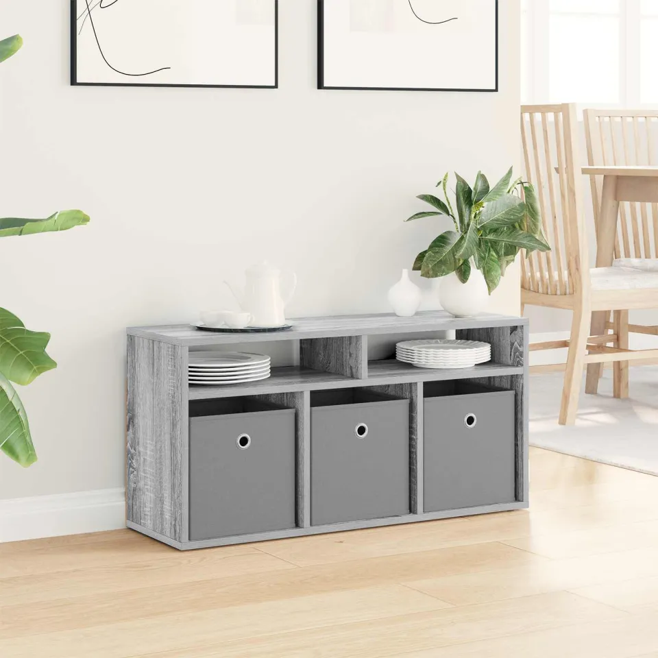 vidaXL Laagkast met lade Grijs Sonoma 87 x 27,5 x 43 cm, foto 4