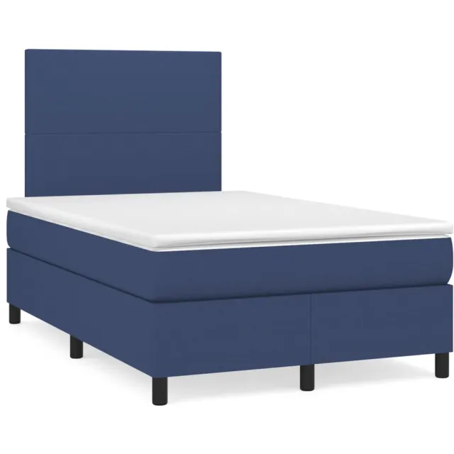 vidaXL Boxspring met matras stof blauw 120x190 cm