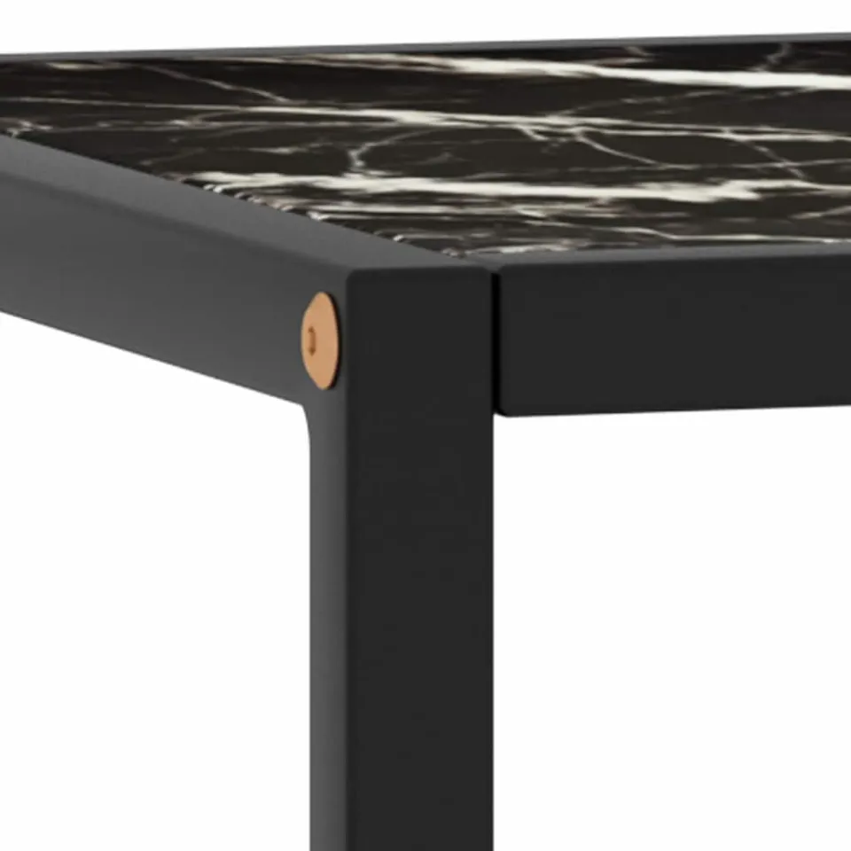 vidaXL Salontafel met zwart marmerglas 90x90x50 cm zwart, foto 4