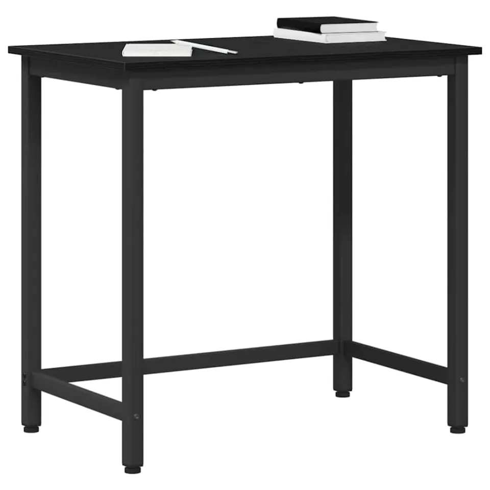 vidaXL Tafel Zwart Eiken 100 x 50 x 76,5 cm Engineered hout en staal