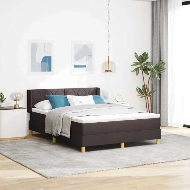 vidaXL Boxspringbed met hoofdeinde Donkerbruin 200 x 160 cm Stof