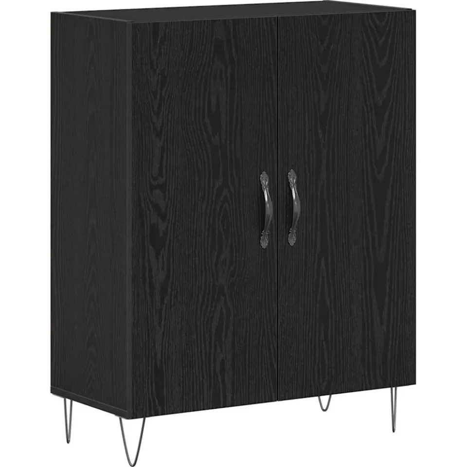 vidaXL Hoge kast 2 st Zwart Eiken 69,5 x 34 x 180 cm, foto 2