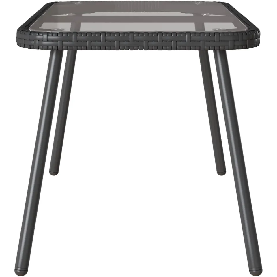 vidaXL Salontafel Zwart 90 x 45 x 43 cm poly rattan, foto 4