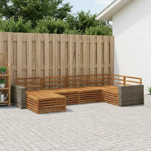 vidaXL Buiten bankenset 6 st 6-zits Naturel Massief Acaciahout