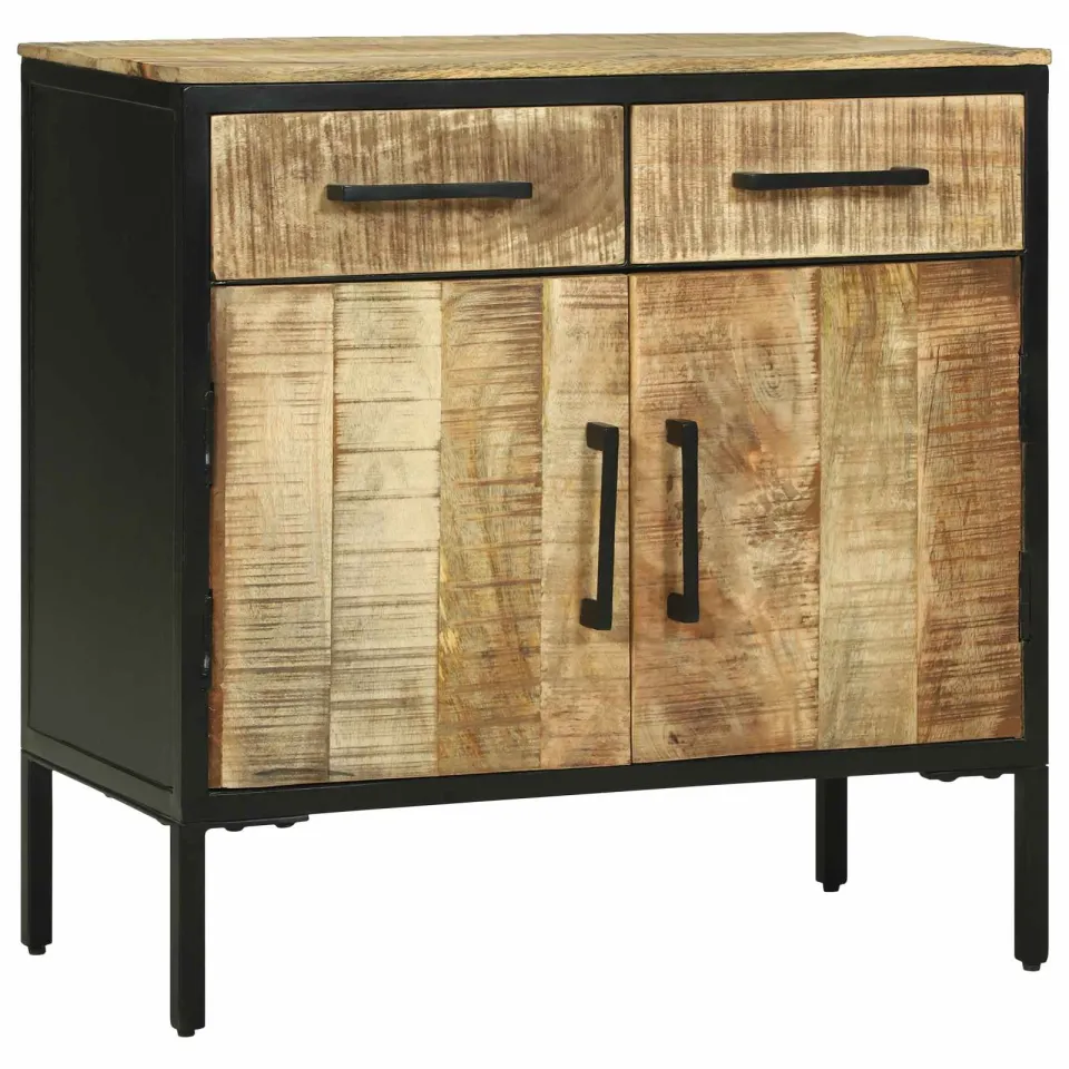 vidaXL Dressoir met lade 70 x 35 x 70 cm Massief mangohout bruin, foto 4
