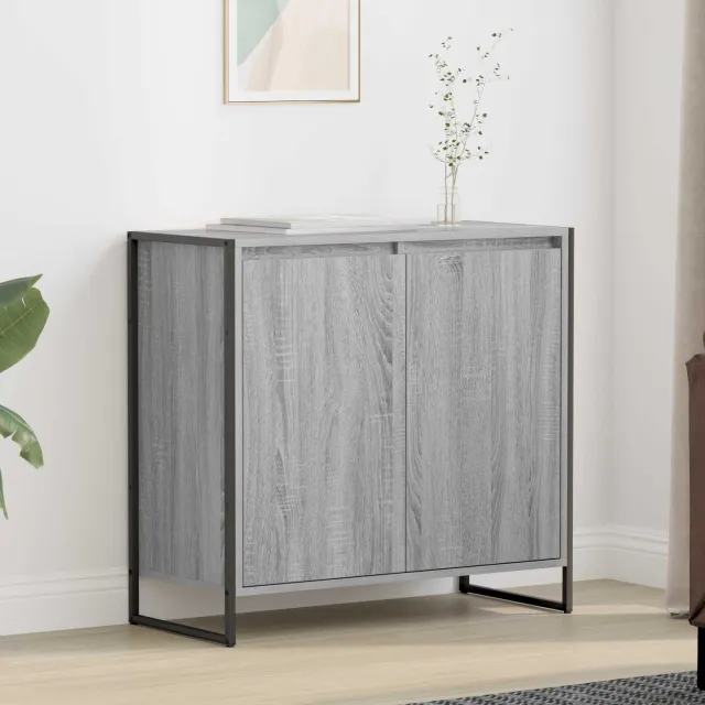vidaXL Bijzetkast Grijs Sonoma 79 x 36 x 75 cm Bewerkt hout, foto 2