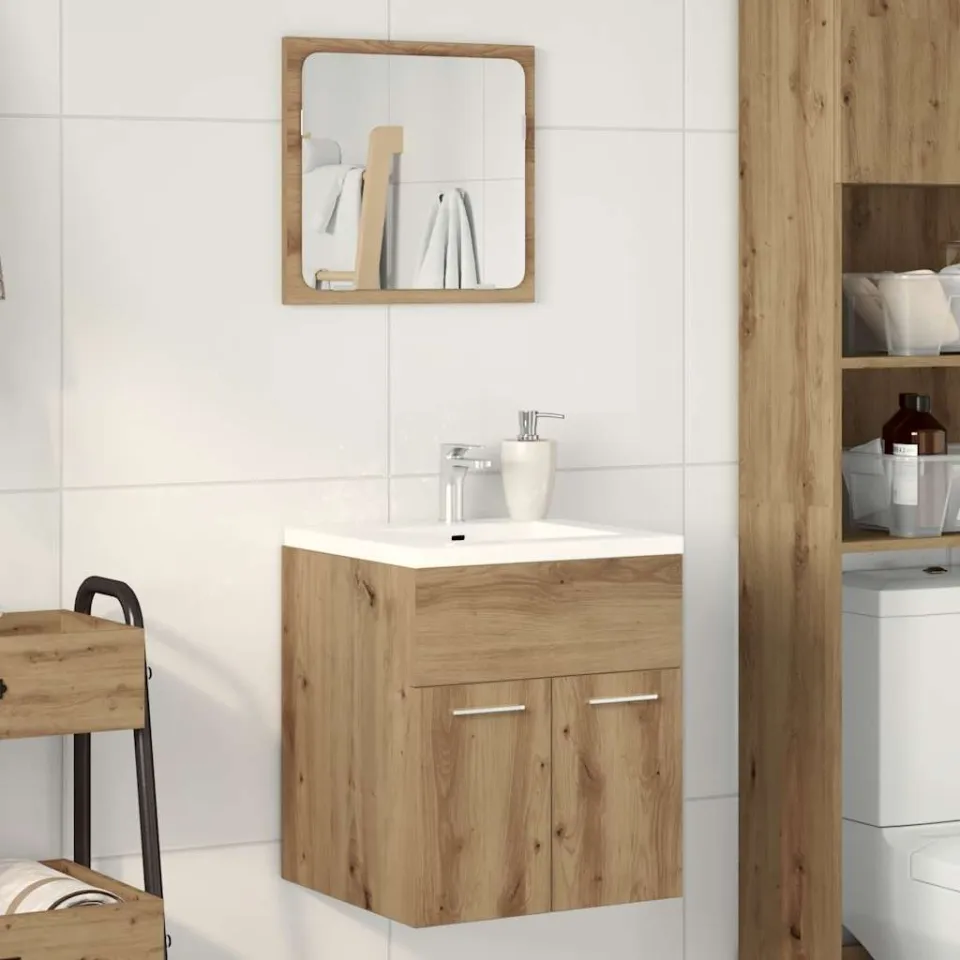 vidaXL 2-delige Badkamermeubelset bewerkt hout artisanaal eikenkleur, foto 3