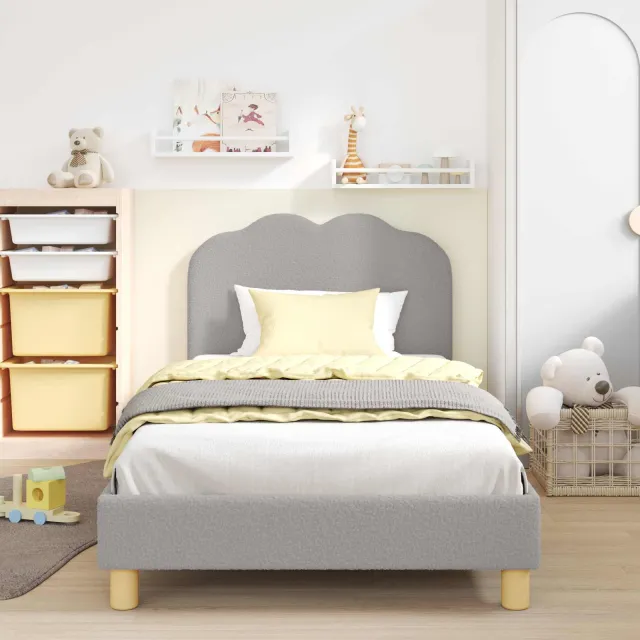 vidaXL Bedframe voor kinderen met hoofdbord Lichtgrijs 80x200 cm