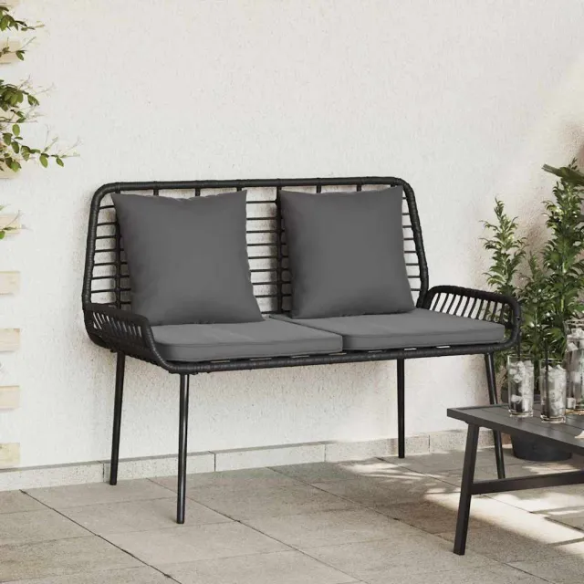 vidaXL Tuinbank Zwart en Anthraciet poly rattan, foto 2