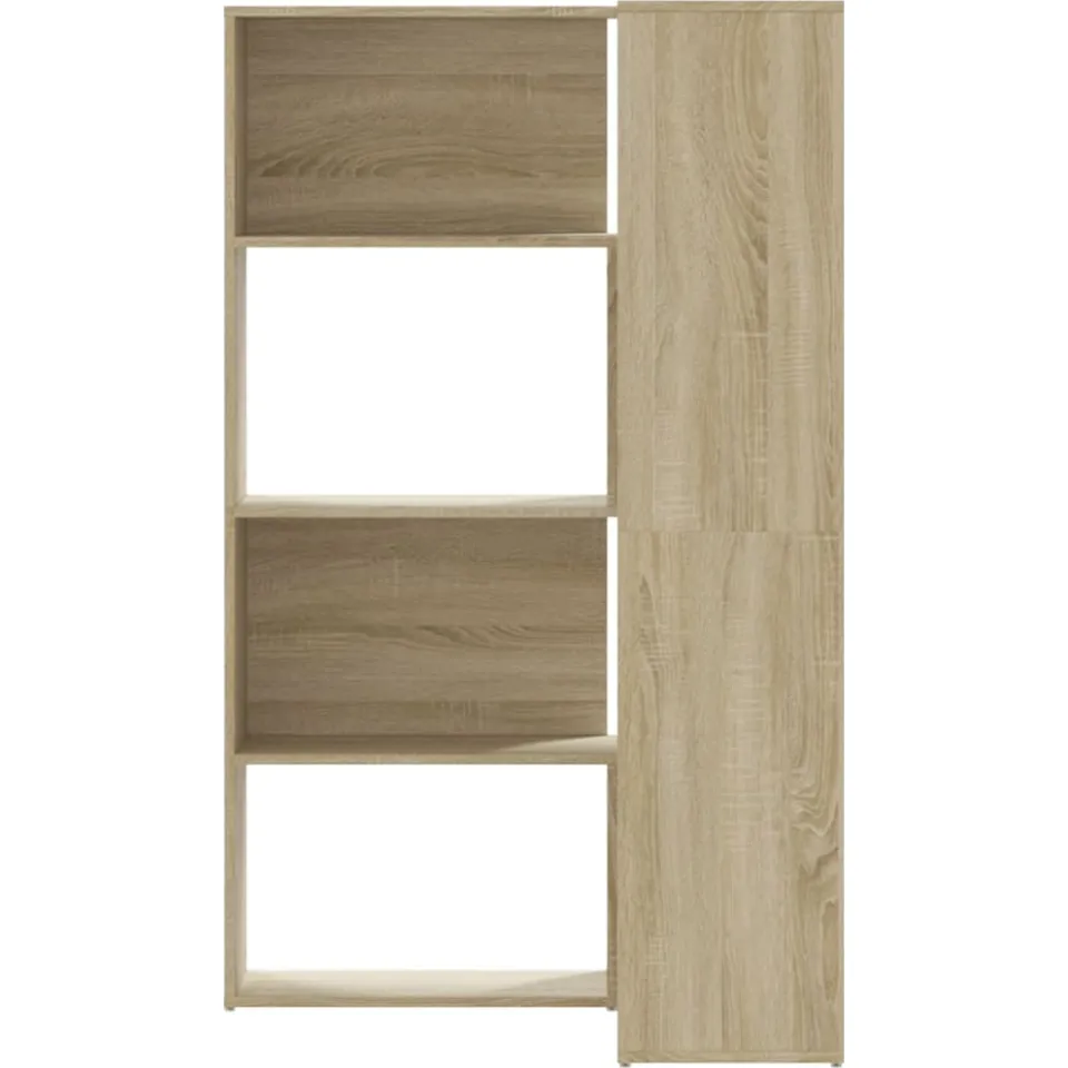 vidaXL Boekenkast 4-laags hoek 85x85x140 cm bewerkt hout sonoma eiken, foto 4