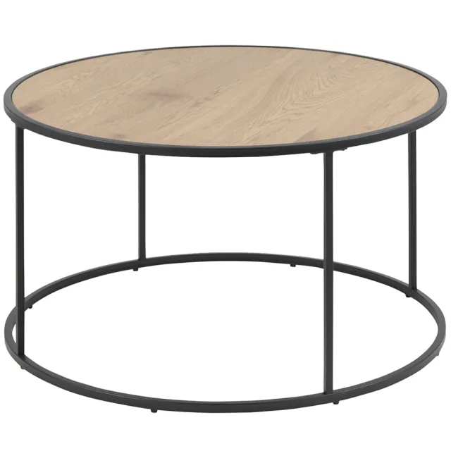 Lisomme Vic houten salontafel naturel - Ø 80 cm Bruin