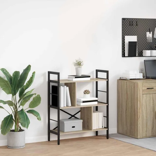 vidaXL Boekenkast 5-laags 75 x 30 x 91 cm Bewerkt hout Sonoma Eiken, foto 2