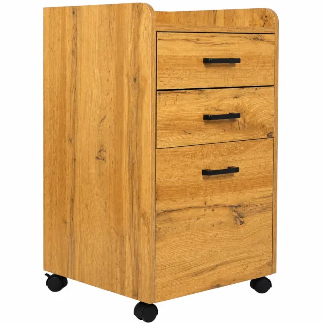 BEGRYF Ladekast - eikenkleur - 40 x 42 x 72 cm - 3 lades - op wielen Eikenkleur met zwart
