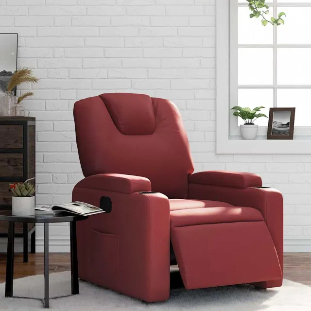 vidaXL Fauteuil verstelbaar elektrisch kunstleer wijnrood
