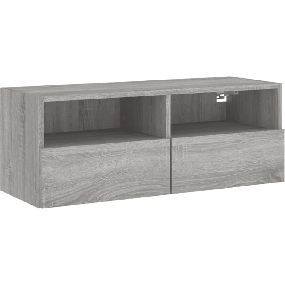 vidaXL Tv-wandmeubel 80x30x30 cm bewerkt hout grijs sonoma eikenkleur