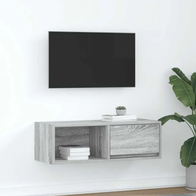 vidaXL Tv-meubel 80x31x25,5 cm bewerkt hout grijs sonoma eikenkleurig, foto 2
