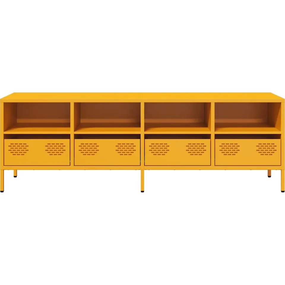 vidaXL Tv-meubel 135x39x43,5 cm koudgewalst staal mosterdgeel, foto 4