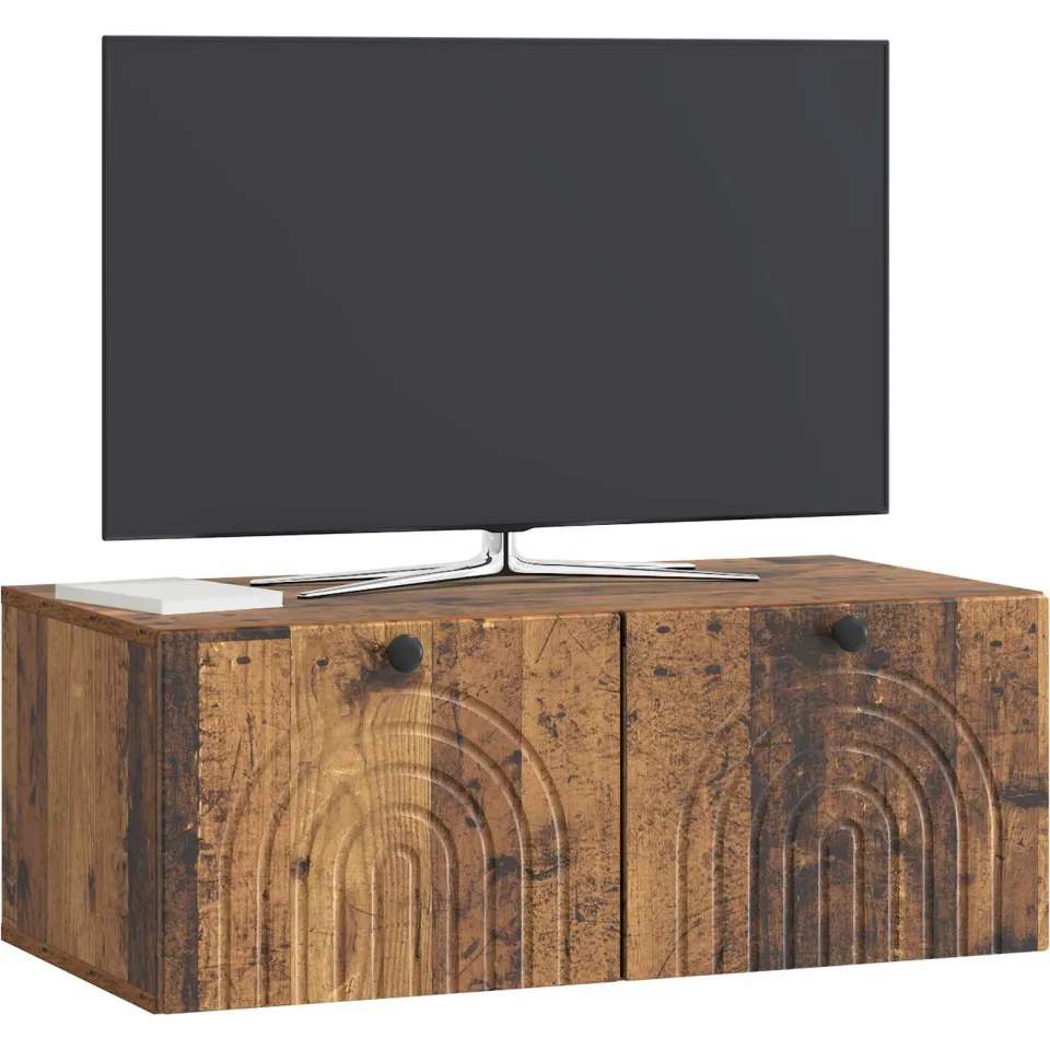 vidaXL Wandbeugel TV-kast Oud hout 78,5 x 41 x 30 cm Bewerkt hout bruin, foto 3