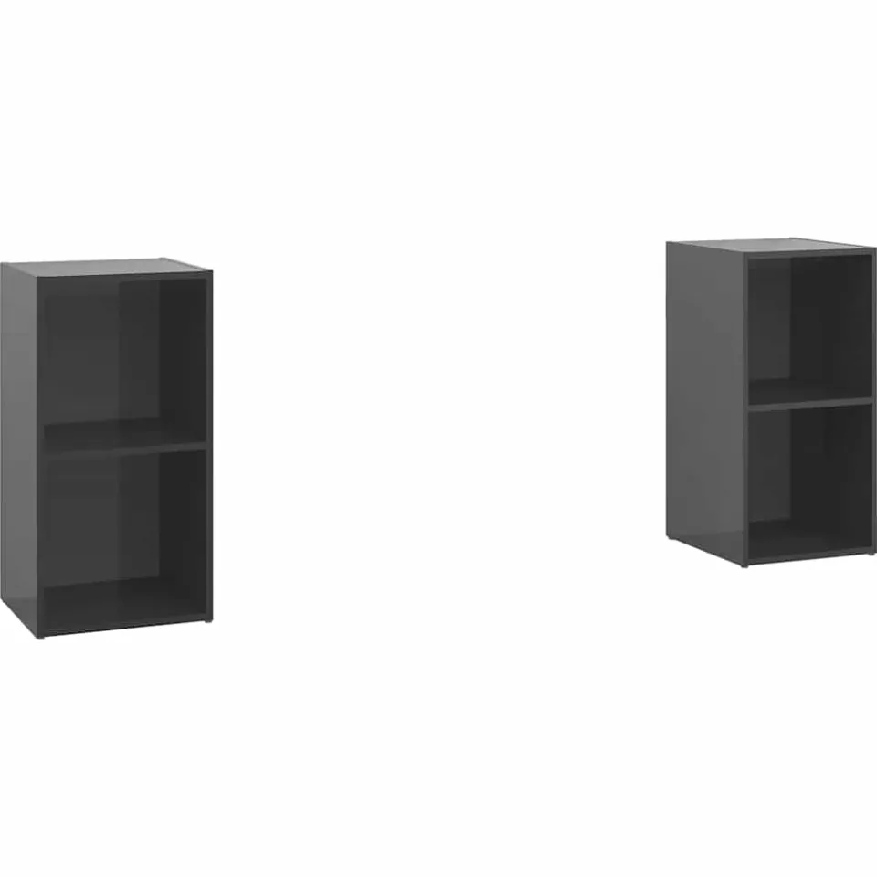 vidaXL Tv-meubelen 2 st 72x35x36,5 cm bewerkt houthoogglans grijs, foto 3