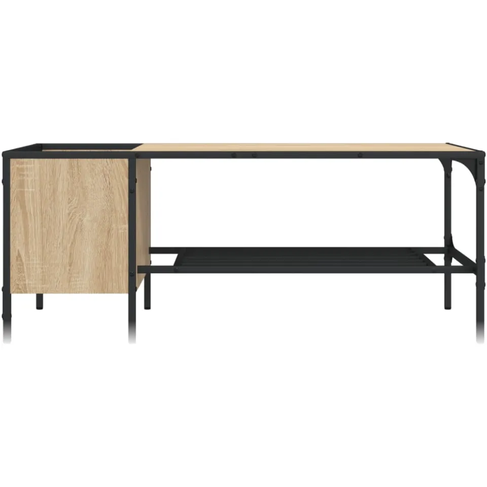 vidaXL Salontafel met rek 100x51x40 cm bewerkt hout sonoma eikenkleur, foto 3