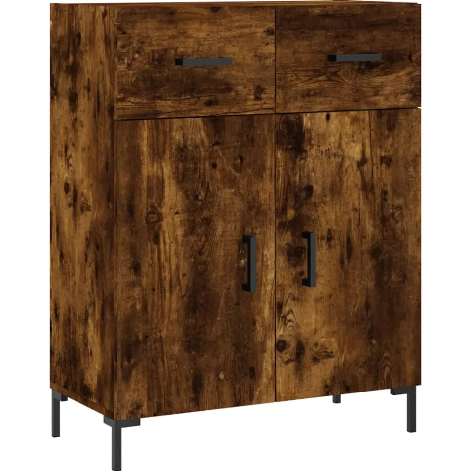 vidaXL Dressoir 69,5x34x90 cm bewerkt hout gerookt eikenkleurig, foto 3