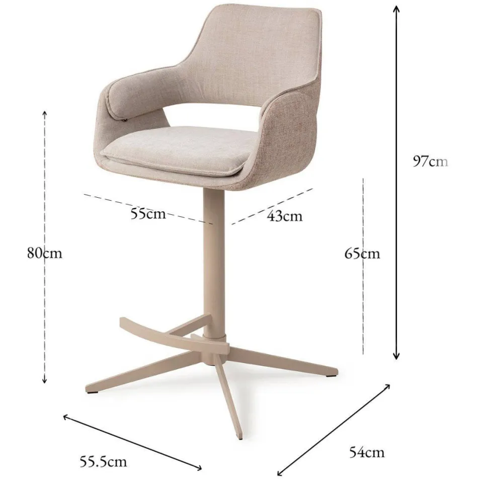 Jesper Home Oketo barkruk beige, foto 4