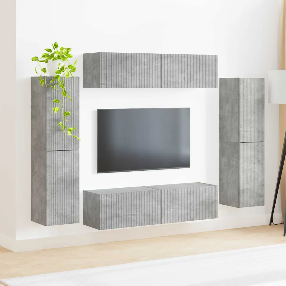vidaXL Tv-meubelset 8 st 31 x 30 x 60 cm Beton Grijs, foto 4