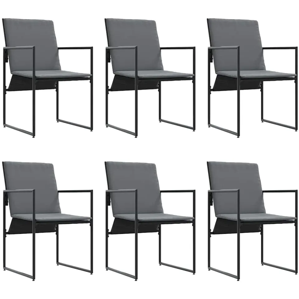 vidaXL Tuin eettafelset 11 st Zwart Staal