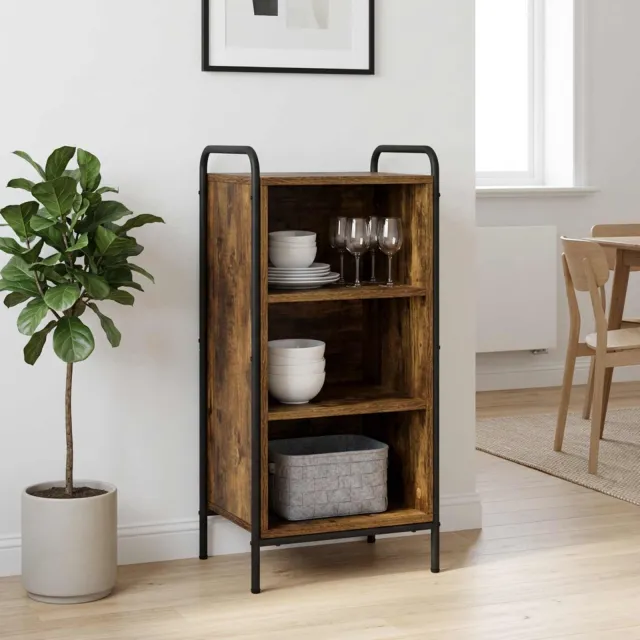 vidaXL Dressoir Gerookt eiken 97 x 33 x 81 cm Bewerkt hout Bruin