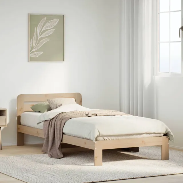 vidaXL Bedframe zonder matras massief grenenhout 90x200 cm bruin
