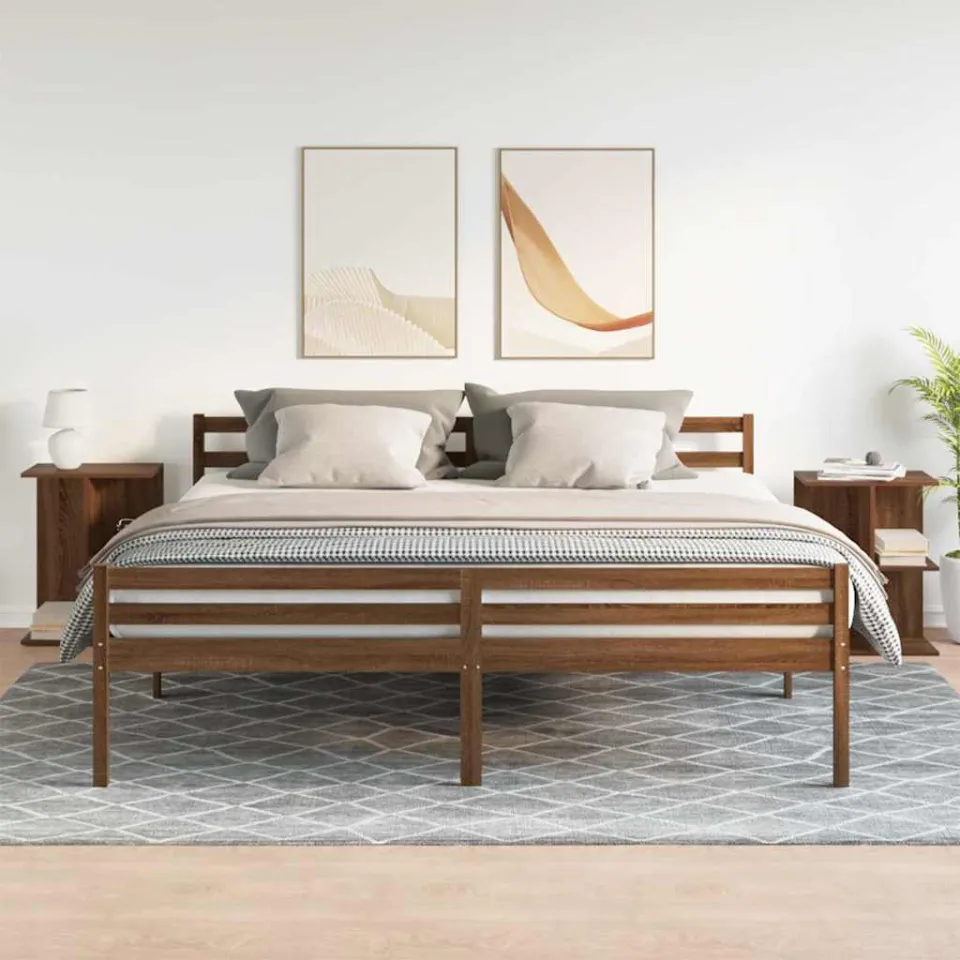 vidaXL Nachtkastjes 2 st 46,5x29x61 cm bewerkt hout bruin eikenkleur, foto 2