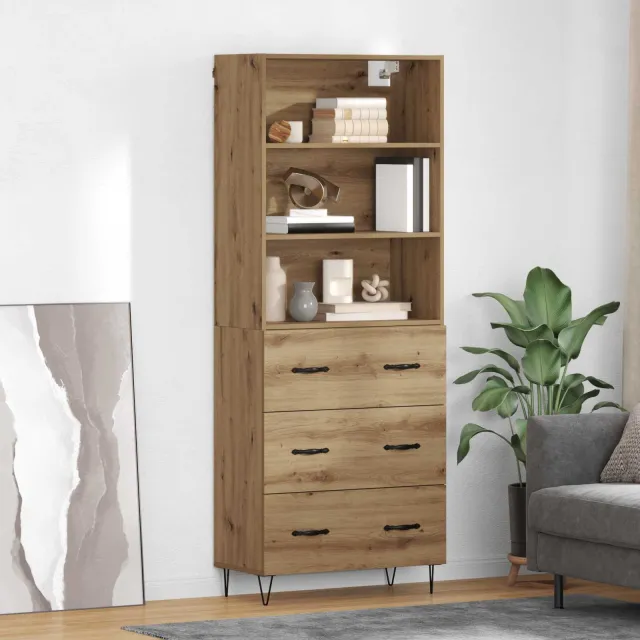 vidaXL Hoge kast 2 st Artisan Eiken 69,5 x 34 x 180 cm, foto 2