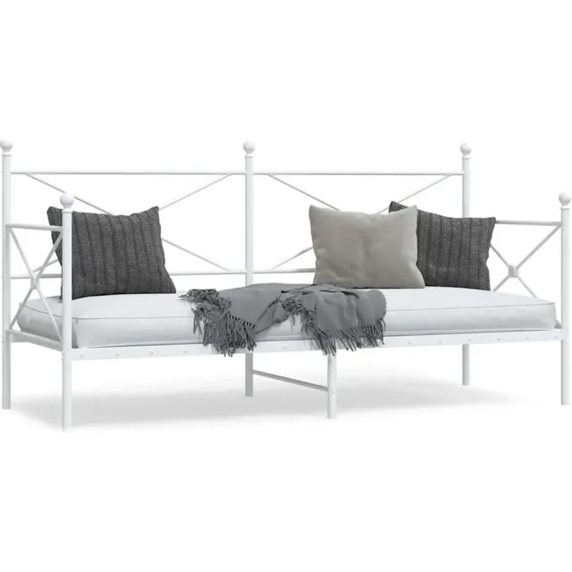 vidaXL Slaapbank zonder matras 90x200 cm staal wit