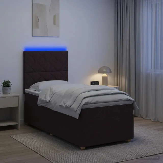 vidaXL Boxspringbed met matras Donkerbruin 80 x 200 cm Stof