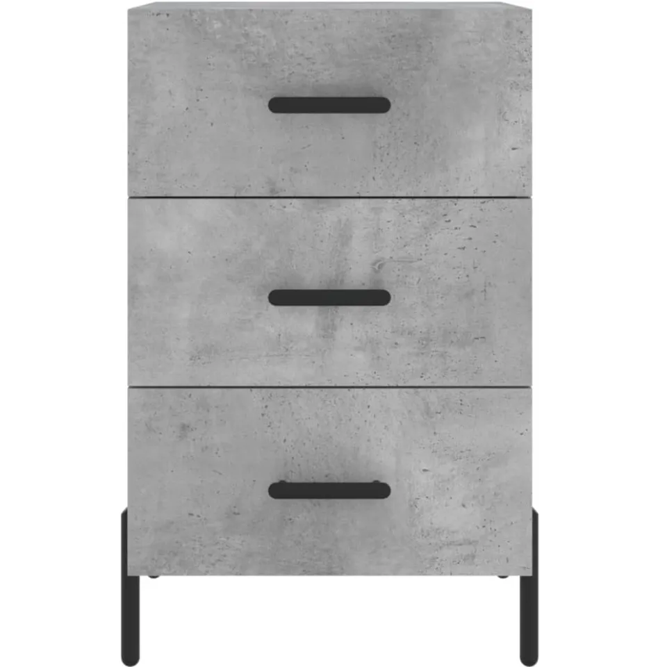 vidaXL Nachtkastje 40x40x66 cm bewerkt hout betongrijs grijs