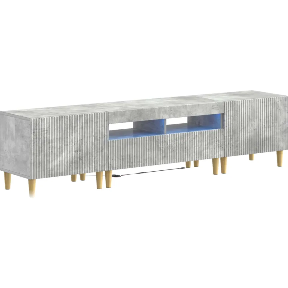 vidaXL 3-delige LED TV-kast ARNHEM 3 st Betongrijs Bewerkt hout grijs