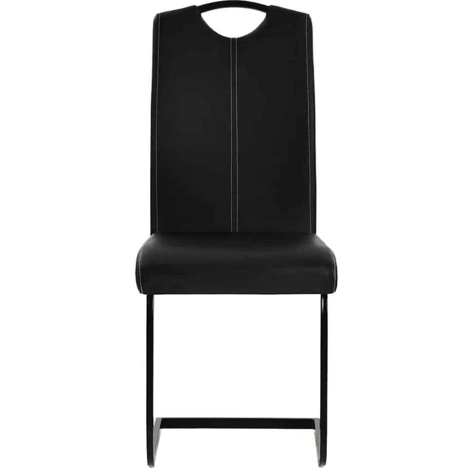 vidaXL Eetkamerstoelen 4 st kunstleer zwart, foto 3