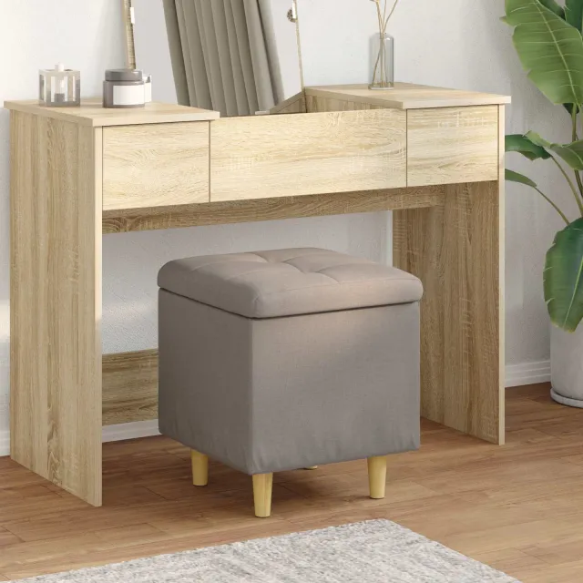 vidaXL Ottoman met Opbergruimte Lichtgrijs 40 x 40 x 45 cm Stof