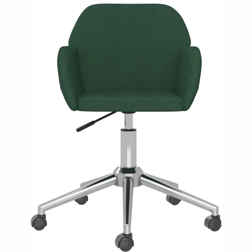 vidaXL Eetkamerstoelen draaibaar 2 st stof donkergroen groen, foto 4