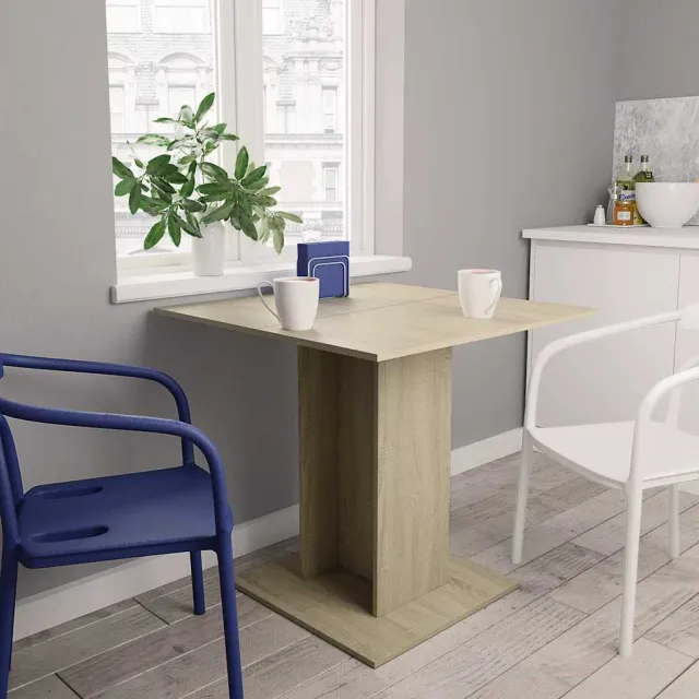 vidaXL Eettafel 80x80x75 cm spaanplaat sonoma eikenkleurig Bruin