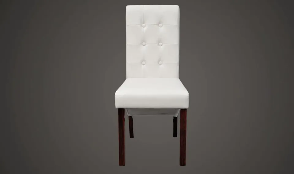 vidaXL Eetkamerstoelen 4 st kunstleer wit, foto 4
