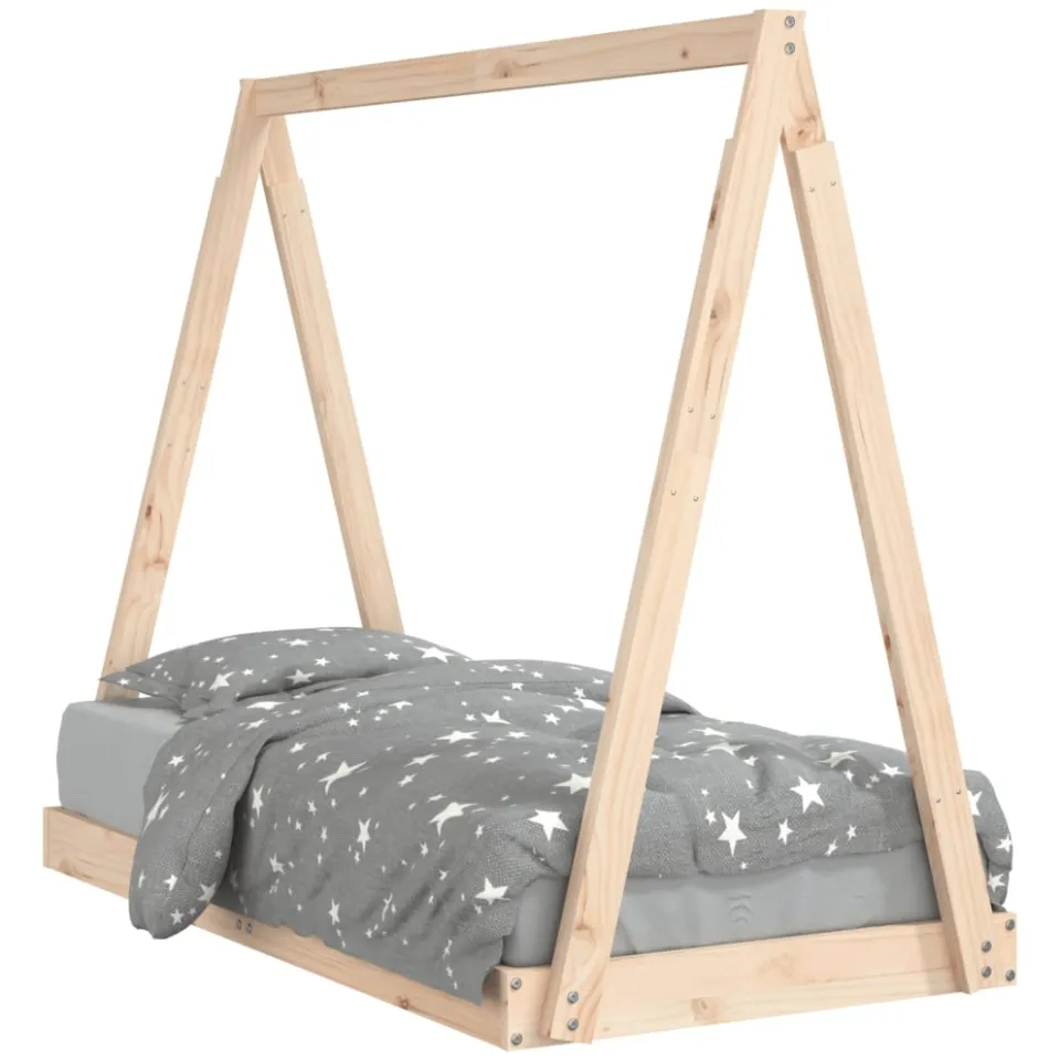 vidaXL Kinderbedframe 70x140 cm massief grenenhout bruin, foto 3