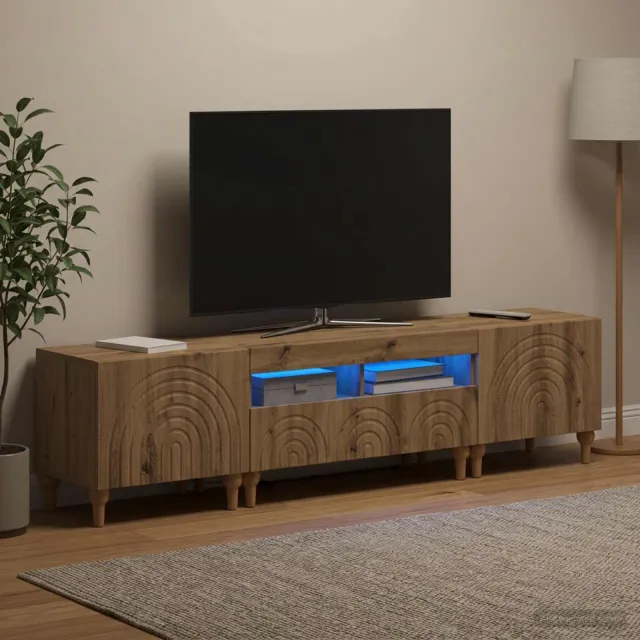 vidaXL 3-delige LED TV-kast Artisanaal eiken Bewerkt hout, foto 2