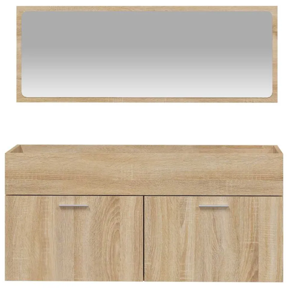 vidaXL Badkamerkast met spiegel bewerkt hout sonoma eikenkleurig, foto 4