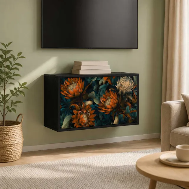 vidaXL Wandgemonteerd tv-meubel LOCHEM 69 x 33 x 40 cm Zwart eiken