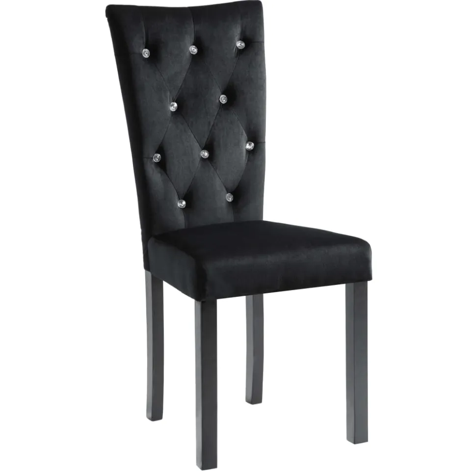 vidaXL Eetkamerstoelen 6 st fluweel zwart