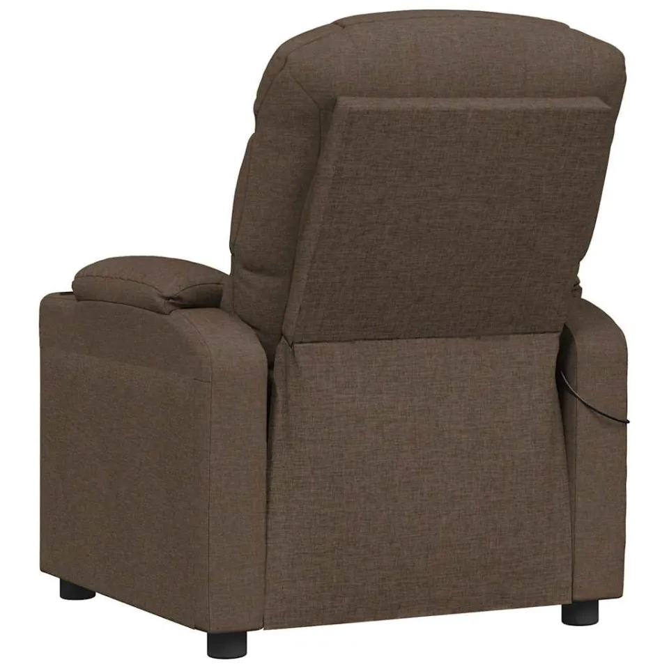 vidaXL Massagestoel stof bruin, foto 4